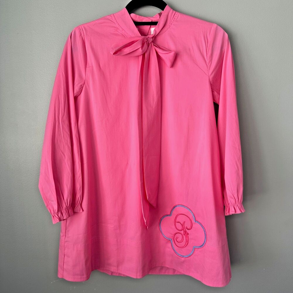 Nwt The Little Lamb Pink Dress Monogrammed P Girls Size 10